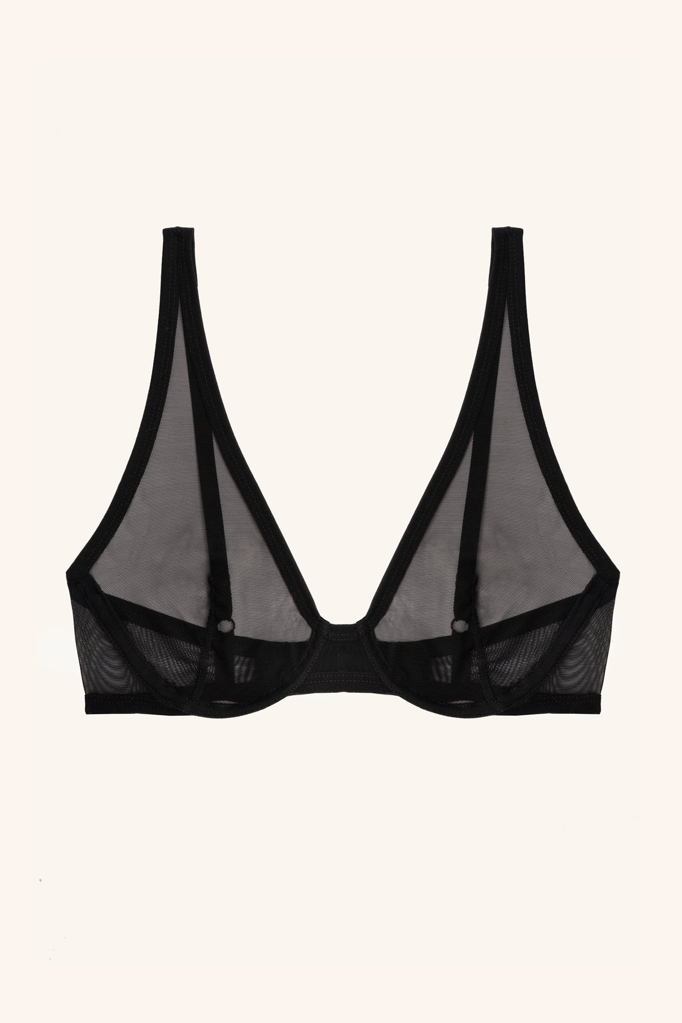 8 By YOOX RECYCLED POLY COLOR-BLOCK CROSS BRA, Black Women's Top