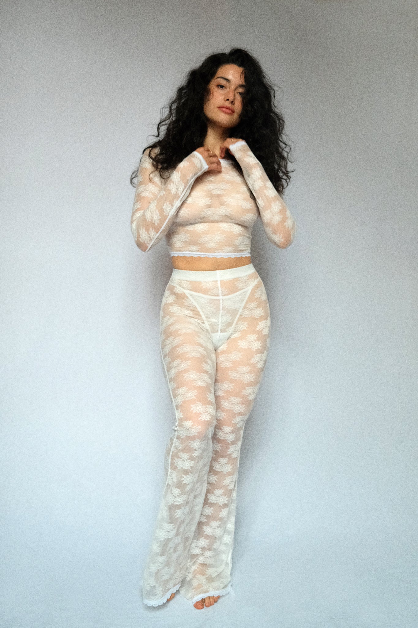 Cher lace pants - white