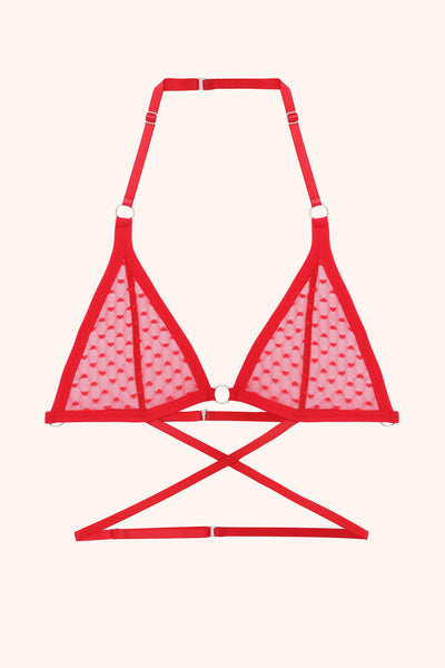Victoria's Secret, Intimates & Sleepwear, Victorias Secret Red Starburst  Triangle Mesh Bra