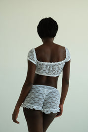 Pia ruffle shorts - white