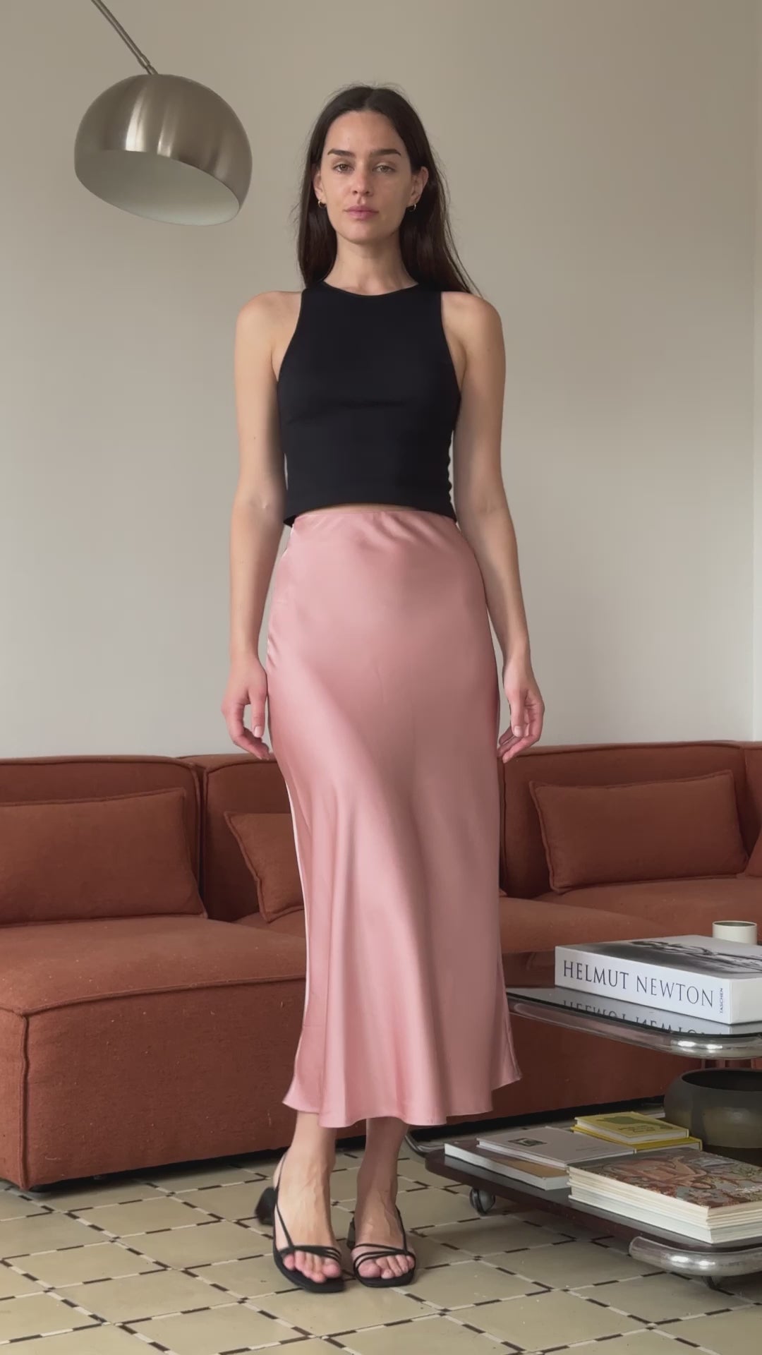 Atena satin skirt - pink